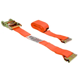 Cinta de amarre con matraca para riel logistico tipo "e"