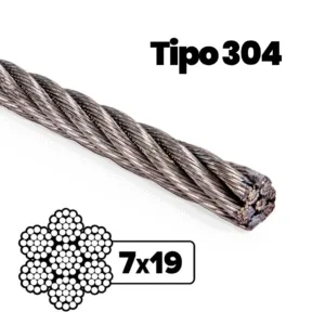 Cable de acero inoxidable tipo 304