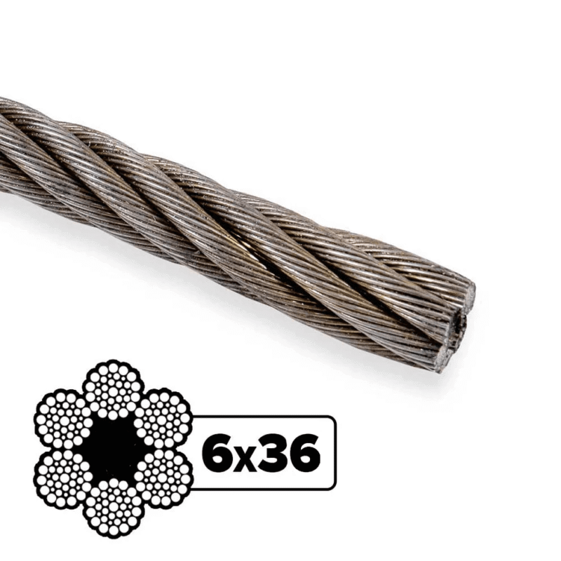 Tipo Superflex 6x36 Cable de acero Tipo Superflex 6c36