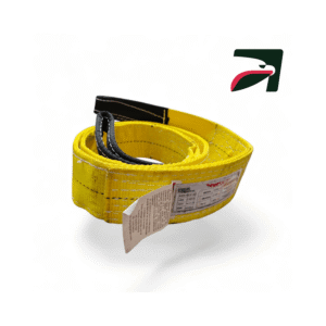 Una eslinga de poliester plana ojo ojo tipo iii marca mexalift modelo ee2-93 de 3" de ancho en 2 capas