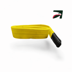 Una eslinga de poliester plana ojo ojo tipo 3 marca mexalift modelo ee2-94 de 4" de ancho en 2 capas
