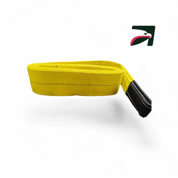 Una eslinga de poliester plana ojo ojo tipo 3 marca mexalift modelo ee2-94 de 4" de ancho en 2 capas