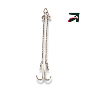 Una Cadena para grua tipo pera con ganchos j largos