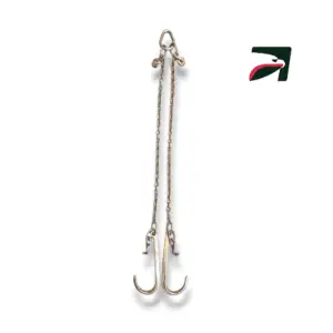 Una Cadena para grua tipo pera con ganchos j largos