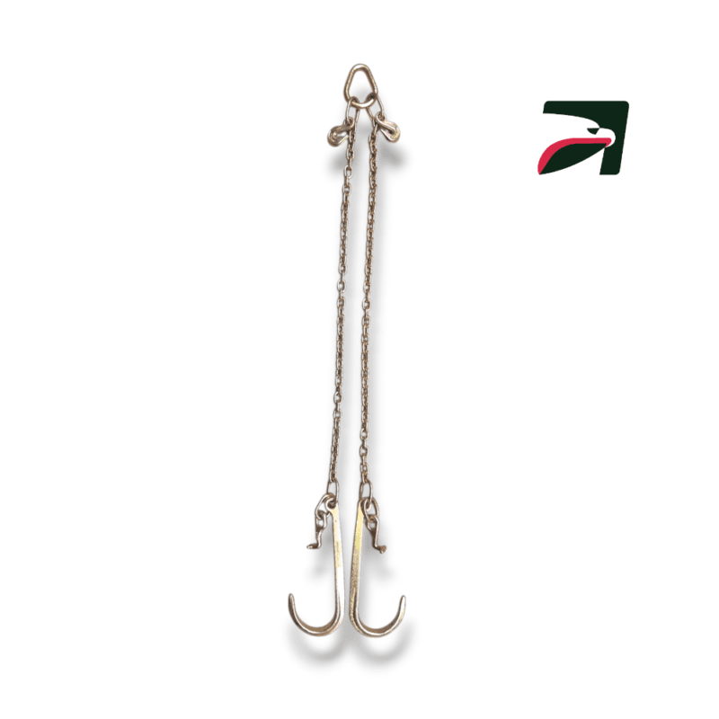 Una Cadena para grua tipo pera con ganchos j largos