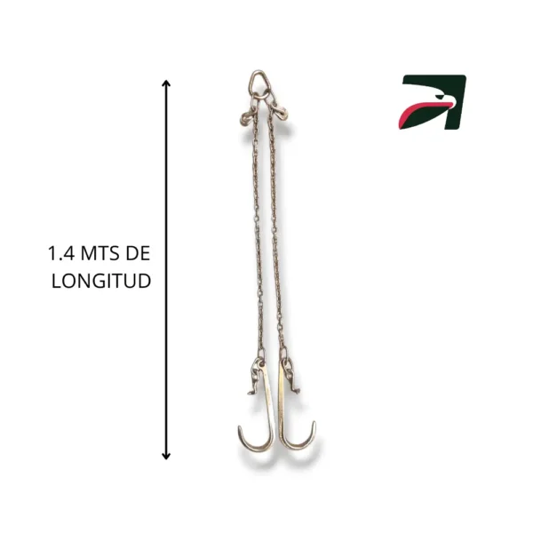 Cadena para grua tipo pera con ganchos j largos Cadena para grua tipo pera con ganchos j largos