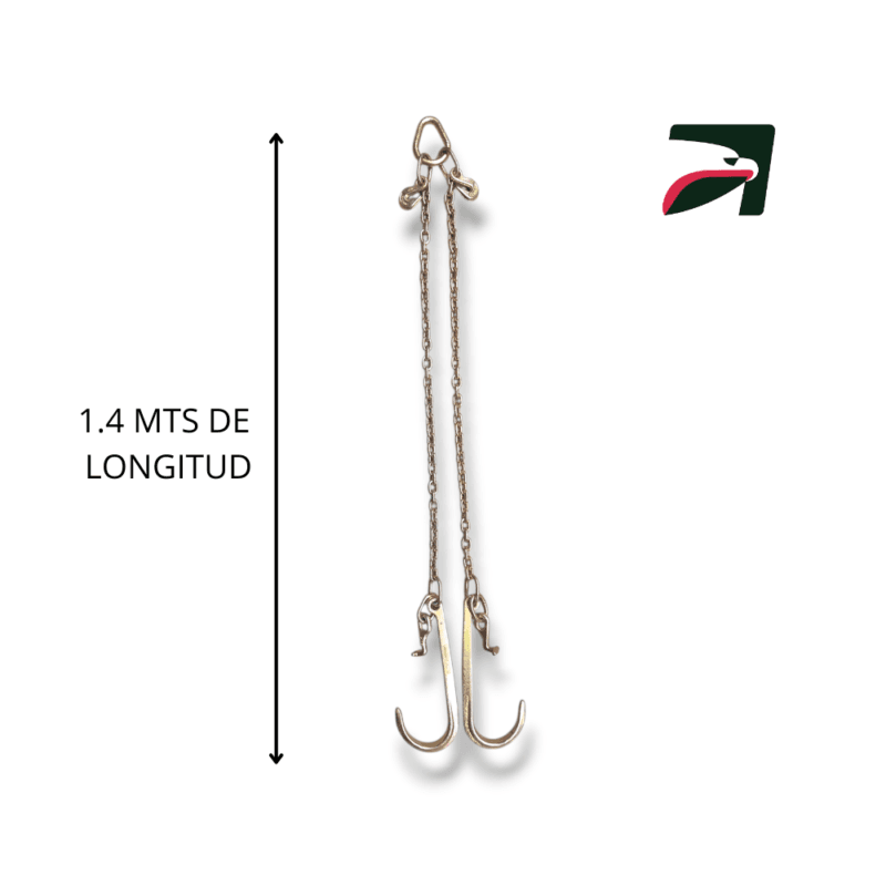 Cadena para grua tipo pera con ganchos j largos Cadena para grua tipo pera con ganchos j largos