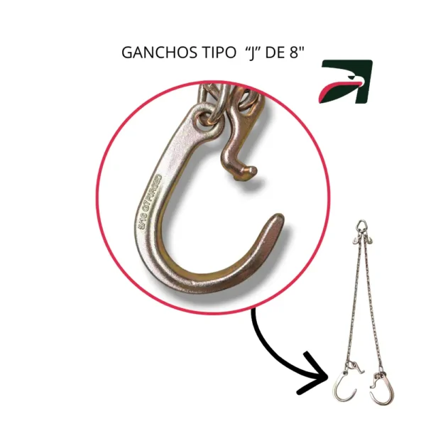 cadena para grua tipo pera con ganchos cortos de 8" cadena para grua tipo pera con ganchos cortos de 8"
