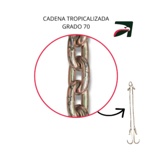 Cadena para grua tipo pera con ganchos j largos Cadena para grua tipo pera con ganchos j largos