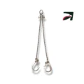 Cadena para grua tipo pera Una cadena para grua tipo pera con ganchos cortos de 8"