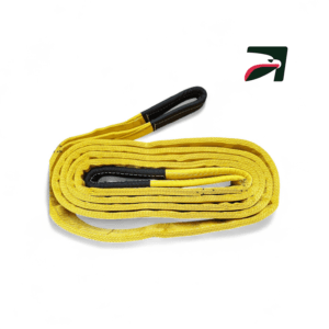 Una eslinga de poliester plana ojo ojo tipo 3 de cuatro pulgadas de ancho en cuatro capas