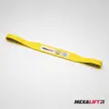 Eslinga ojo-ojo de poliéster Tipo III MEXALIFT, cuerpo amarillo con etiqueta de serie