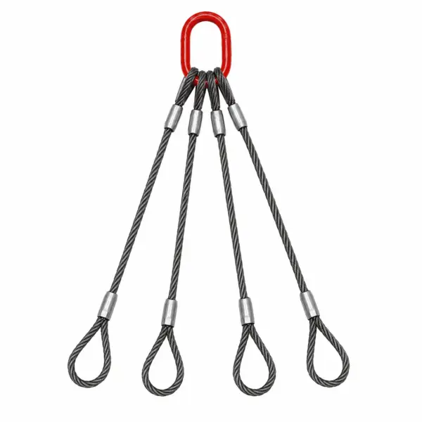 Estrobo de cable de acero de cuatro brazos con ojos sencillos Estrobo de cable de acero de cuatro brazos con ojos sencillos