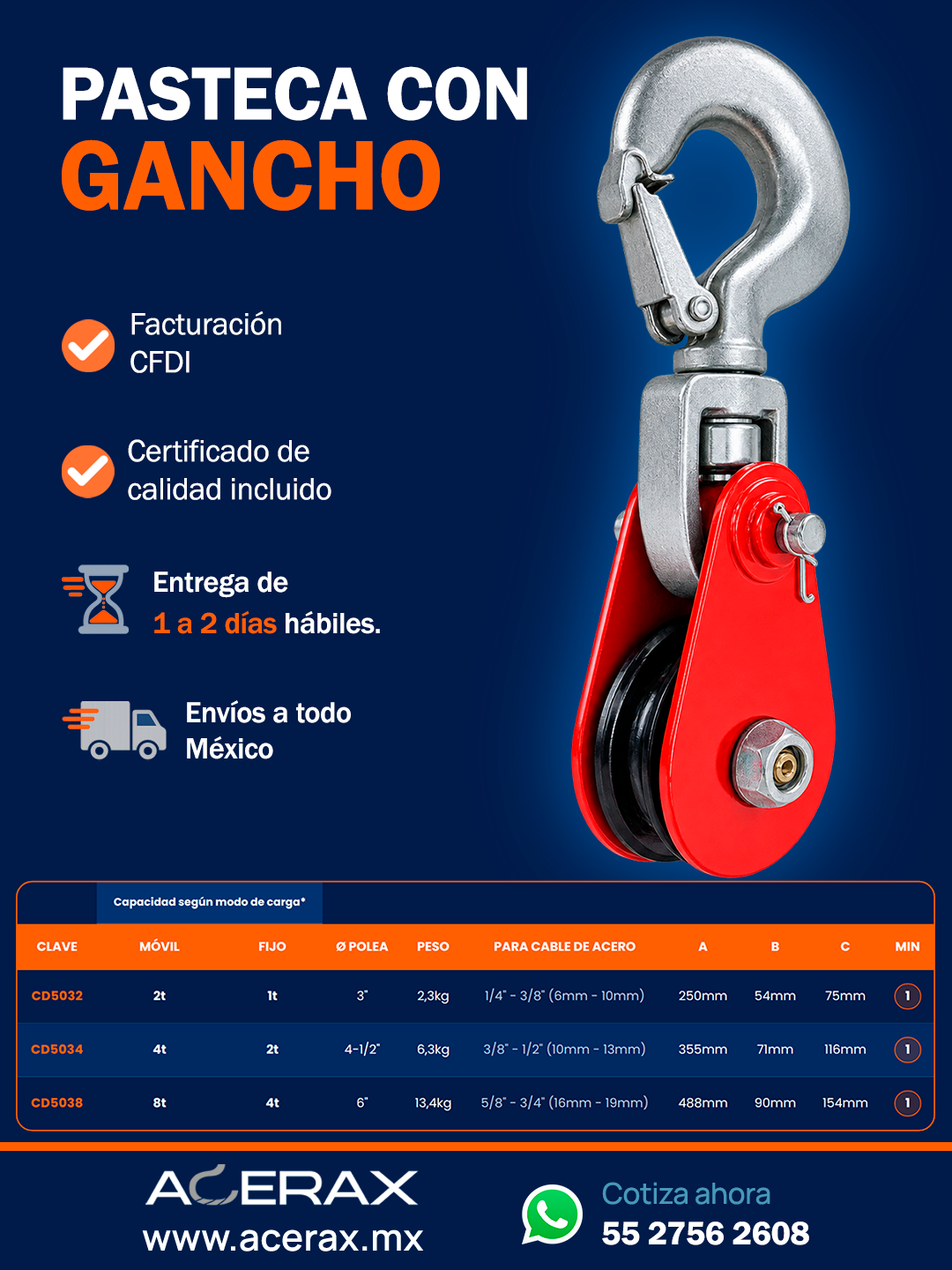 Acerax: Pasteca con gancho