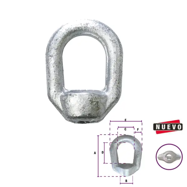 Acerax - Armella TUERCA DE OJO 14 UNC FORJADA 2 Acerax - Armella TUERCA DE OJO 14 UNC FORJADA 2